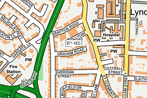 B71 4ED map - OS OpenMap – Local (Ordnance Survey)