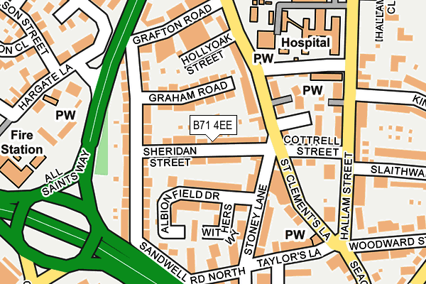 B71 4EE map - OS OpenMap – Local (Ordnance Survey)