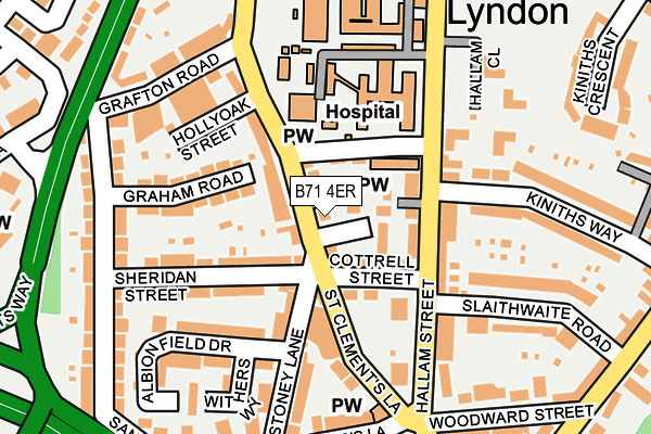 B71 4ER map - OS OpenMap – Local (Ordnance Survey)