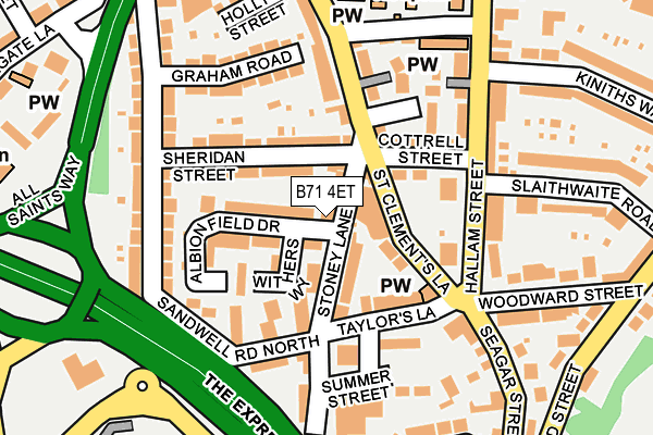 B71 4ET map - OS OpenMap – Local (Ordnance Survey)