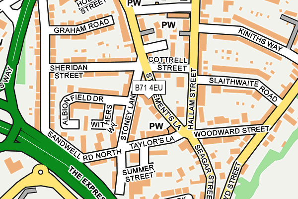 B71 4EU map - OS OpenMap – Local (Ordnance Survey)