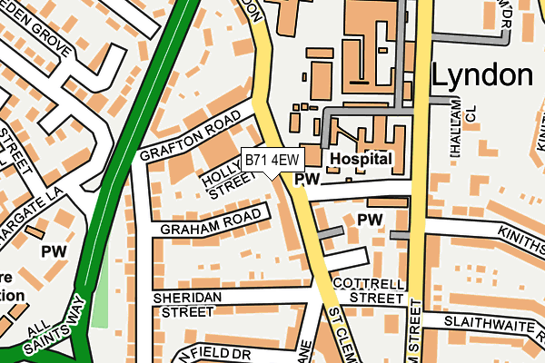 B71 4EW map - OS OpenMap – Local (Ordnance Survey)