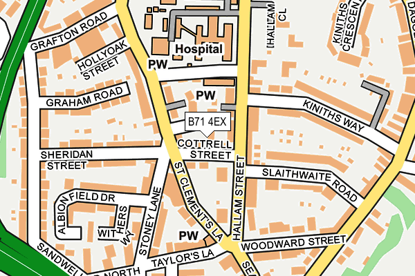 B71 4EX map - OS OpenMap – Local (Ordnance Survey)