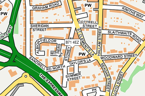 B71 4EZ map - OS OpenMap – Local (Ordnance Survey)