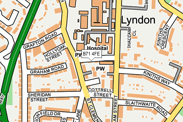 B71 4FE map - OS OpenMap – Local (Ordnance Survey)