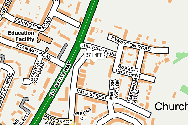 B71 4FF map - OS OpenMap – Local (Ordnance Survey)