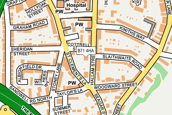 B71 4HA map - OS OpenMap – Local (Ordnance Survey)