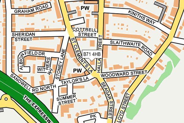 B71 4HB map - OS OpenMap – Local (Ordnance Survey)