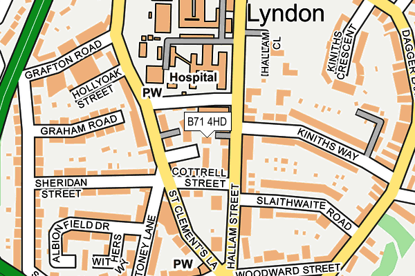 B71 4HD map - OS OpenMap – Local (Ordnance Survey)