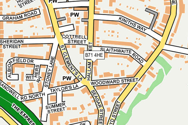 B71 4HE map - OS OpenMap – Local (Ordnance Survey)