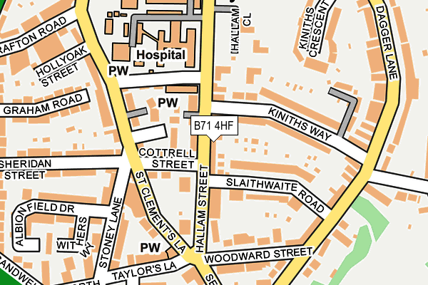 B71 4HF map - OS OpenMap – Local (Ordnance Survey)