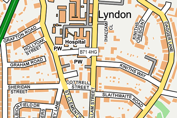 B71 4HG map - OS OpenMap – Local (Ordnance Survey)