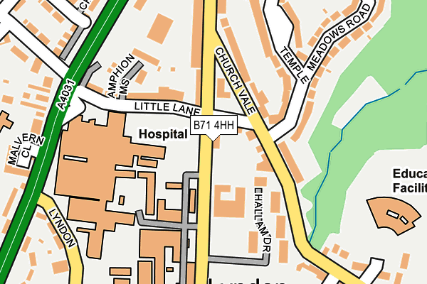 B71 4HH map - OS OpenMap – Local (Ordnance Survey)
