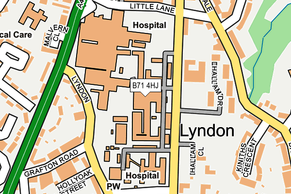 B71 4HJ map - OS OpenMap – Local (Ordnance Survey)