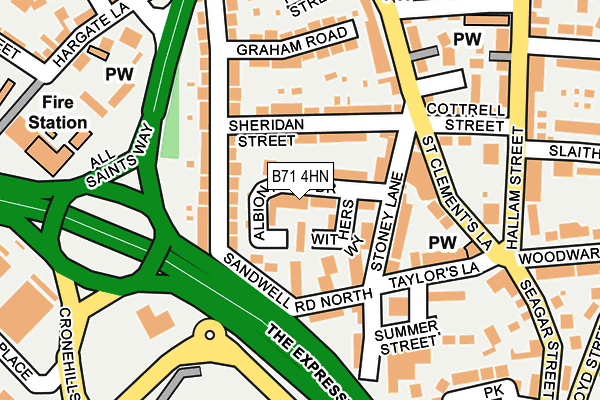 B71 4HN map - OS OpenMap – Local (Ordnance Survey)