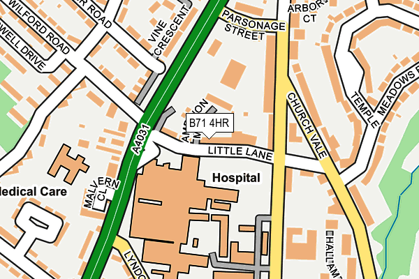 B71 4HR map - OS OpenMap – Local (Ordnance Survey)