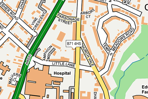 B71 4HS map - OS OpenMap – Local (Ordnance Survey)