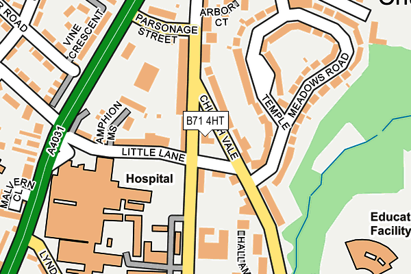 B71 4HT map - OS OpenMap – Local (Ordnance Survey)