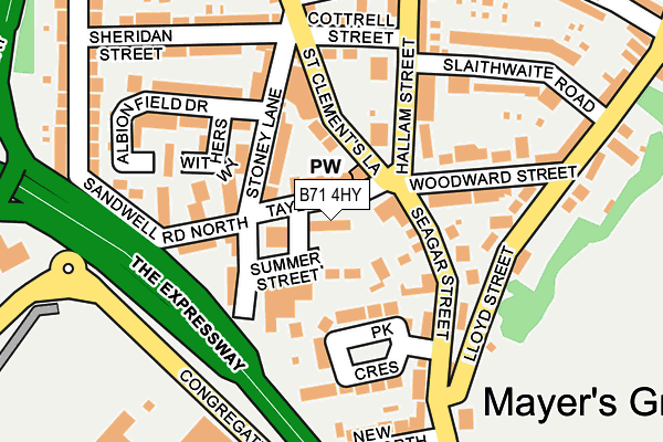 B71 4HY map - OS OpenMap – Local (Ordnance Survey)