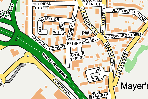 B71 4HZ map - OS OpenMap – Local (Ordnance Survey)