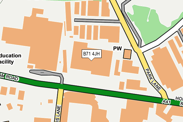 B71 4JH map - OS OpenMap – Local (Ordnance Survey)