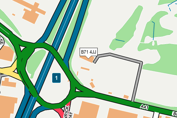 B71 4JJ map - OS OpenMap – Local (Ordnance Survey)