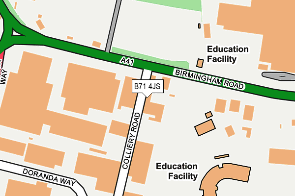 B71 4JS map - OS OpenMap – Local (Ordnance Survey)