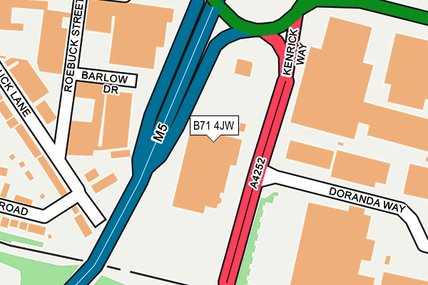 B71 4JW map - OS OpenMap – Local (Ordnance Survey)