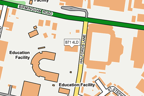 B71 4LD map - OS OpenMap – Local (Ordnance Survey)