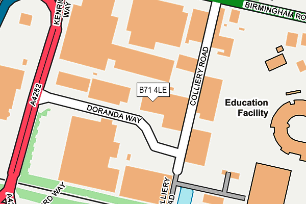 B71 4LE map - OS OpenMap – Local (Ordnance Survey)