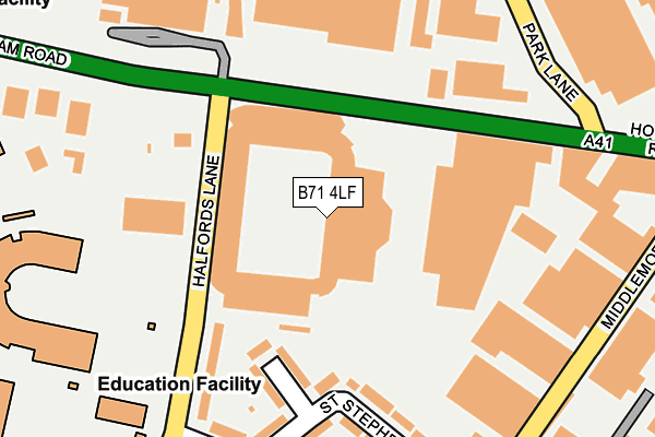 B71 4LF map - OS OpenMap – Local (Ordnance Survey)