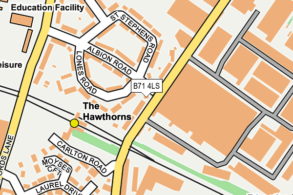 B71 4LS map - OS OpenMap – Local (Ordnance Survey)