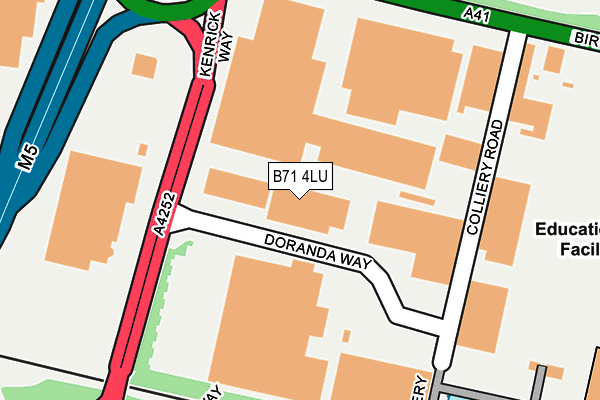 B71 4LU map - OS OpenMap – Local (Ordnance Survey)