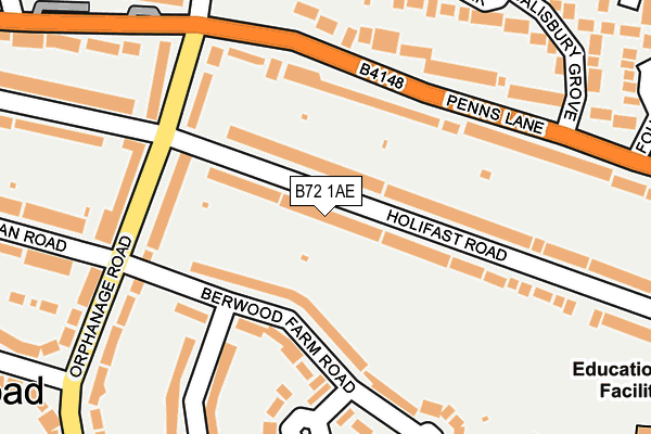 B72 1AE map - OS OpenMap – Local (Ordnance Survey)