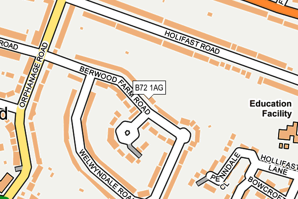 B72 1AG map - OS OpenMap – Local (Ordnance Survey)