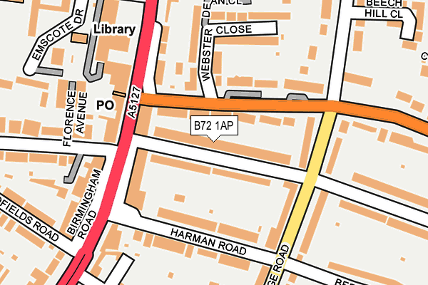 B72 1AP map - OS OpenMap – Local (Ordnance Survey)