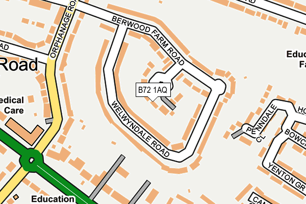 B72 1AQ map - OS OpenMap – Local (Ordnance Survey)