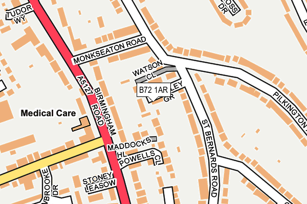 B72 1AR map - OS OpenMap – Local (Ordnance Survey)