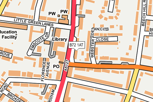 B72 1AT map - OS OpenMap – Local (Ordnance Survey)