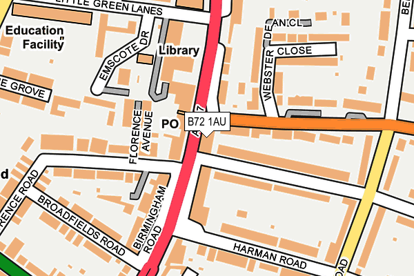 B72 1AU map - OS OpenMap – Local (Ordnance Survey)