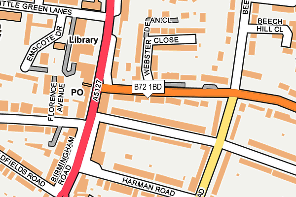 B72 1BD map - OS OpenMap – Local (Ordnance Survey)