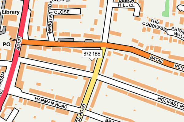 B72 1BE map - OS OpenMap – Local (Ordnance Survey)