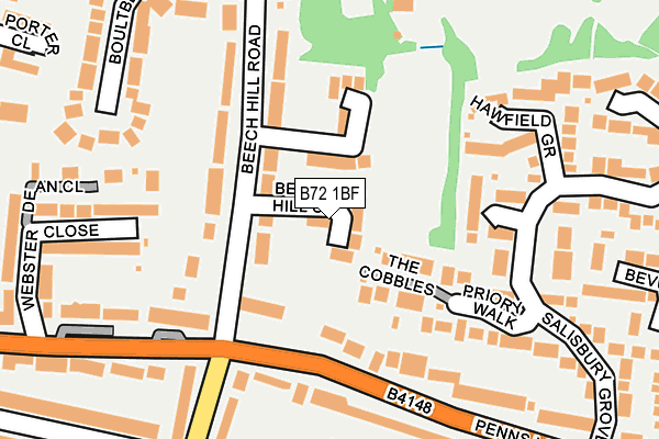 B72 1BF map - OS OpenMap – Local (Ordnance Survey)
