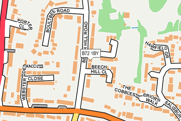 B72 1BY map - OS OpenMap – Local (Ordnance Survey)