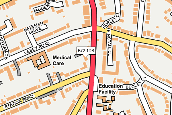 B72 1DB map - OS OpenMap – Local (Ordnance Survey)