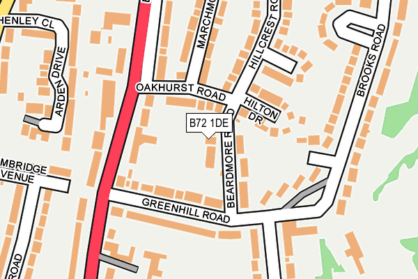 B72 1DE map - OS OpenMap – Local (Ordnance Survey)
