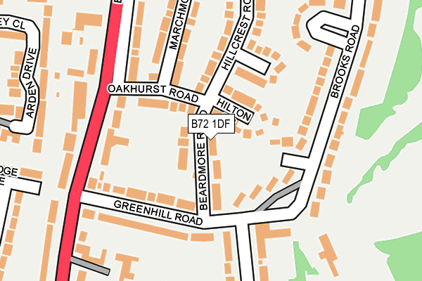 B72 1DF map - OS OpenMap – Local (Ordnance Survey)