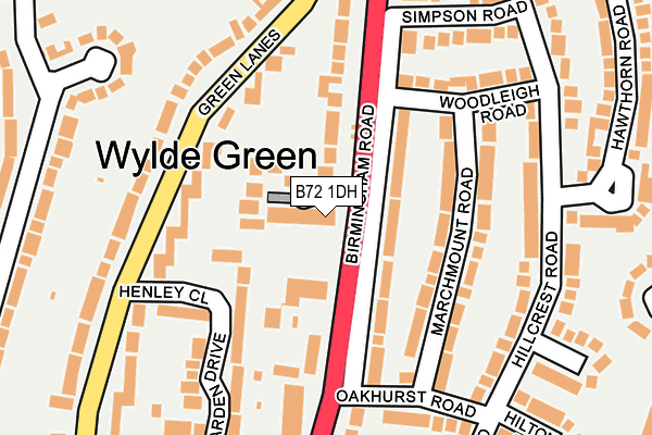 B72 1DH map - OS OpenMap – Local (Ordnance Survey)