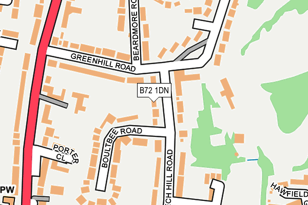 B72 1DN map - OS OpenMap – Local (Ordnance Survey)