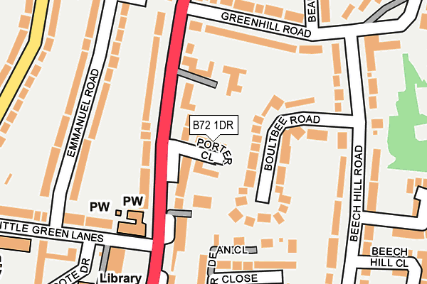 B72 1DR map - OS OpenMap – Local (Ordnance Survey)